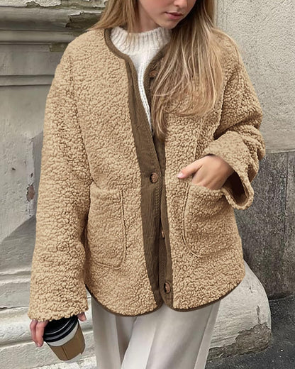 Women's Button Sherpa Jacket