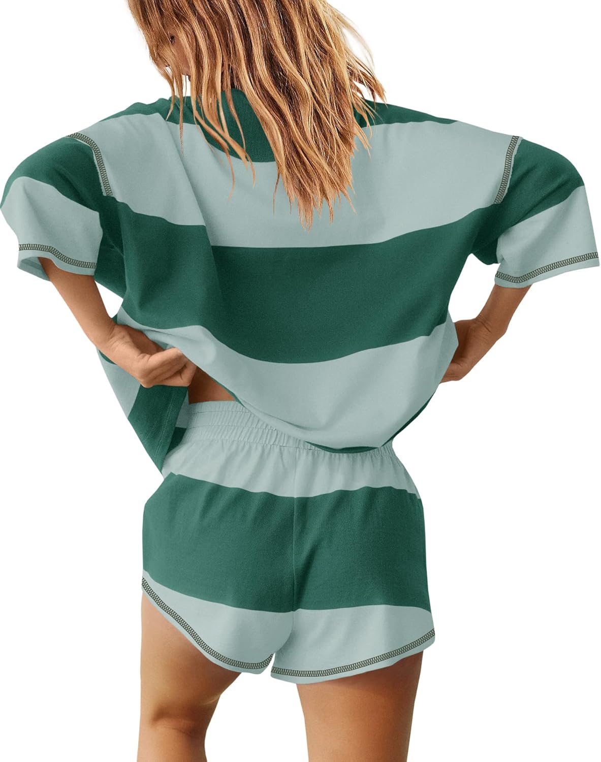 ✨Women's Summer Oversized Striped Shirt and Shorts Sets