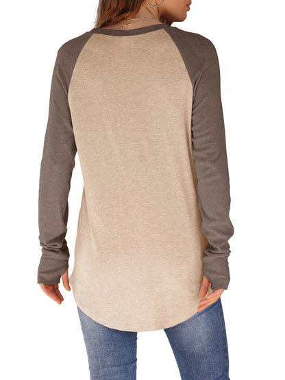 ⏰Hot Sale-Womens Long Sleeve Thumb Hole Shirts Tunic Tops to Wear with Leggings