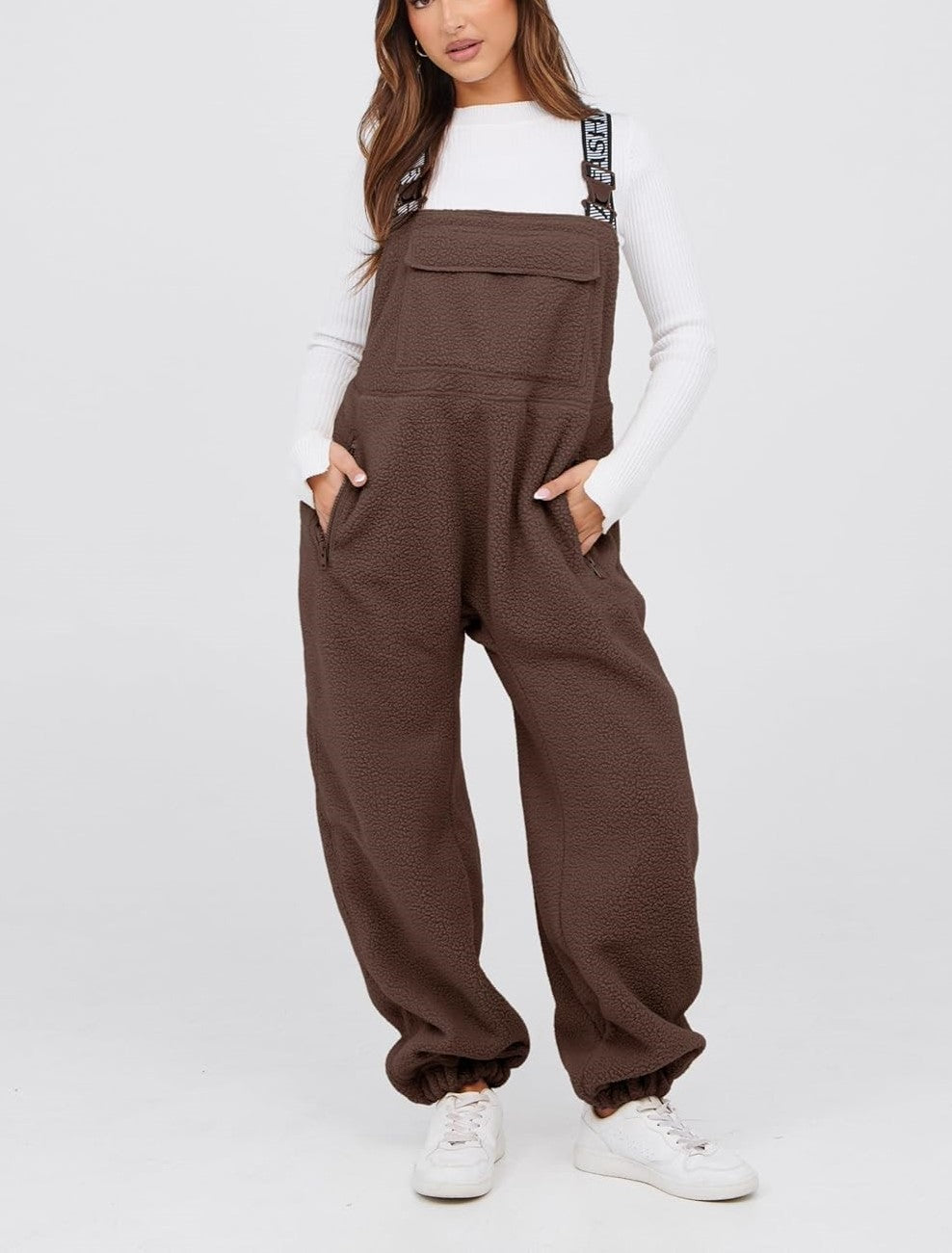 ✨Women's Fleece Warm Winter Casual Loose Jumpsuits