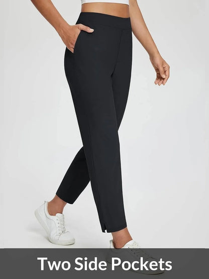 Women's Travel Pants Lightweight Anklle Dresss Pants With Zipper Pockets Summer UPF50