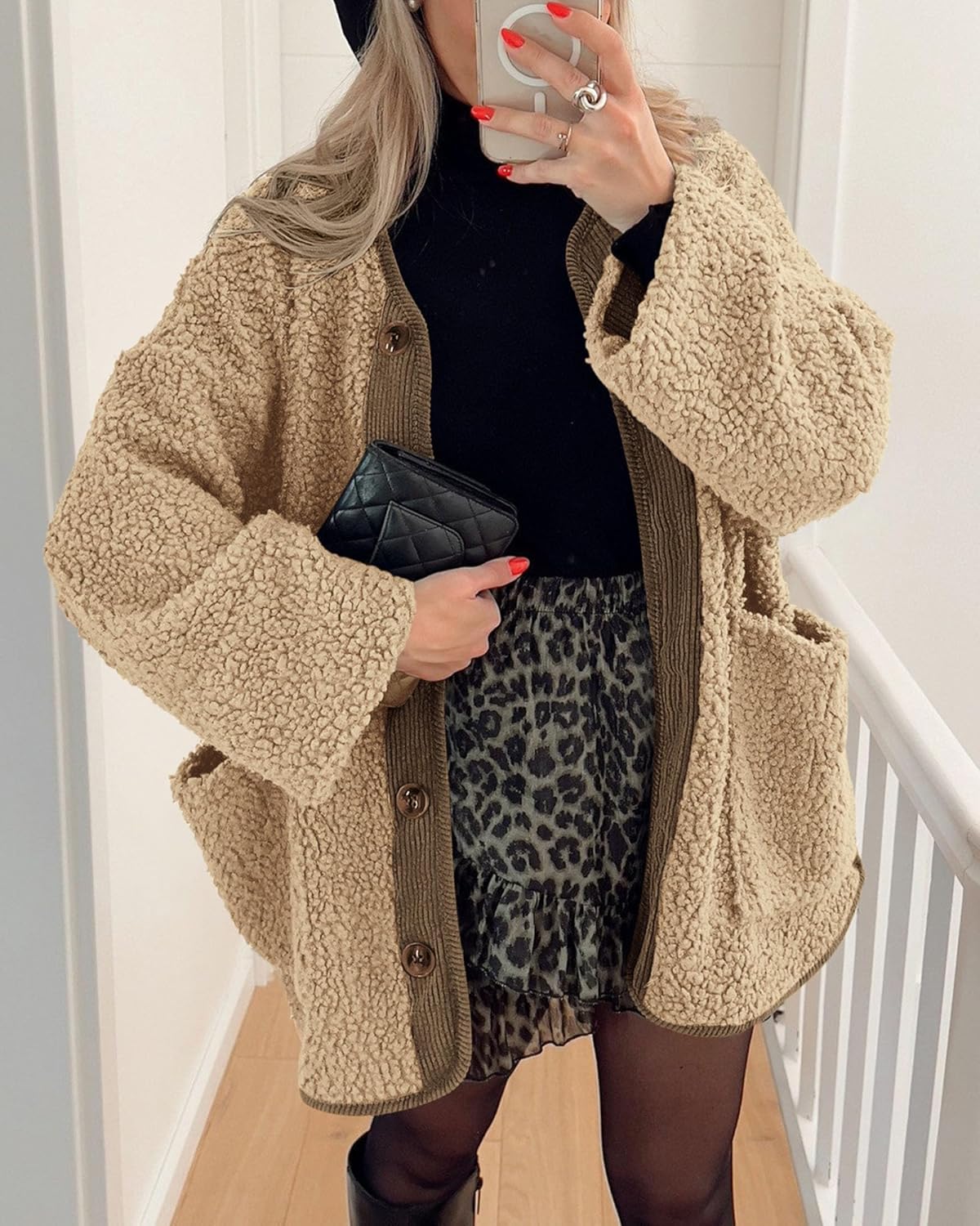 Women's Button Sherpa Jacket