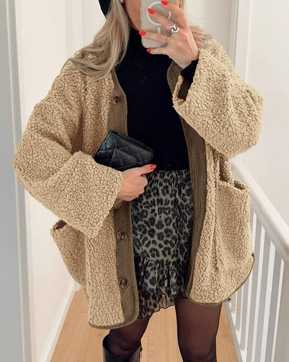 Women's Button Sherpa Jacket