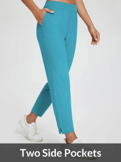 Women's Travel Pants Lightweight Anklle Dresss Pants With Zipper Pockets Summer UPF50