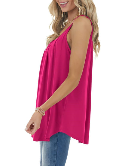 ✨Women Spaghetti Straps Pleated Loose Tank Top