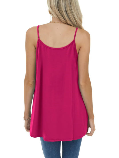 ✨Women Spaghetti Straps Pleated Loose Tank Top