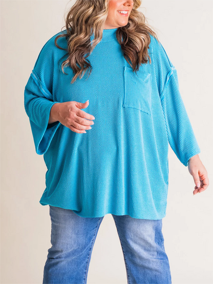 Women's Oversize High Neck Urban Ribbed Top(Buy 2 Free Shipping)