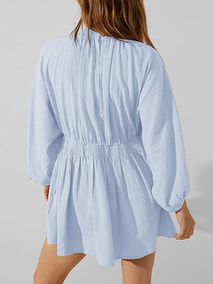 💥HOT SALE-Women's Long Sleeve V Neck Tunic Dresses (BUY 2 FREE SHIPPING)