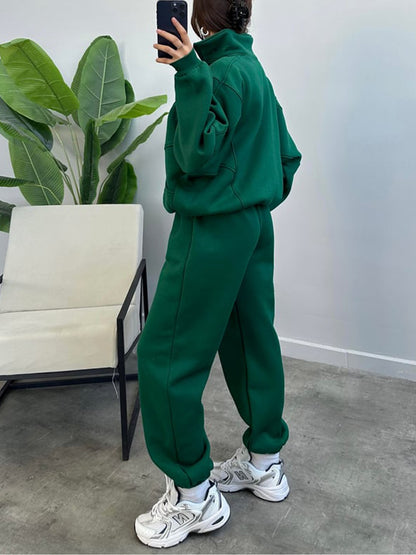 Women's 2 Piece Sets Zipper Outfits Casual Long Sleeve  Sweatsuits Sets