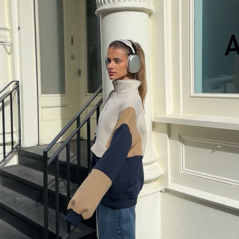 Women's 90s Retro Long Sleeve Contrast Sweatshirt