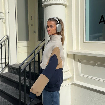 Women's 90s Retro Long Sleeve Contrast Sweatshirt