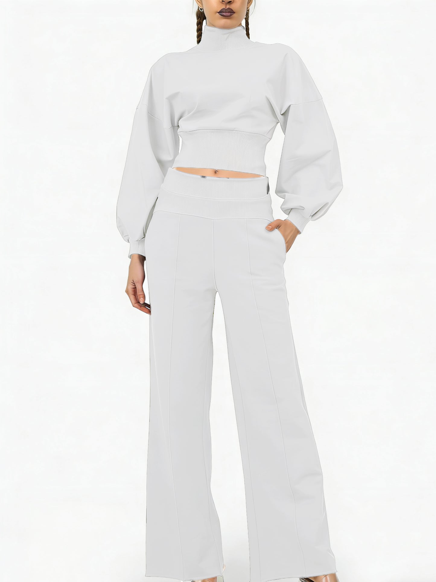 Women's 2-Piece Turtleneck Workout Set