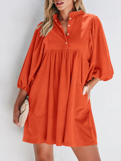 🎀Women Collared Snap Button Casual Autumn Dress
