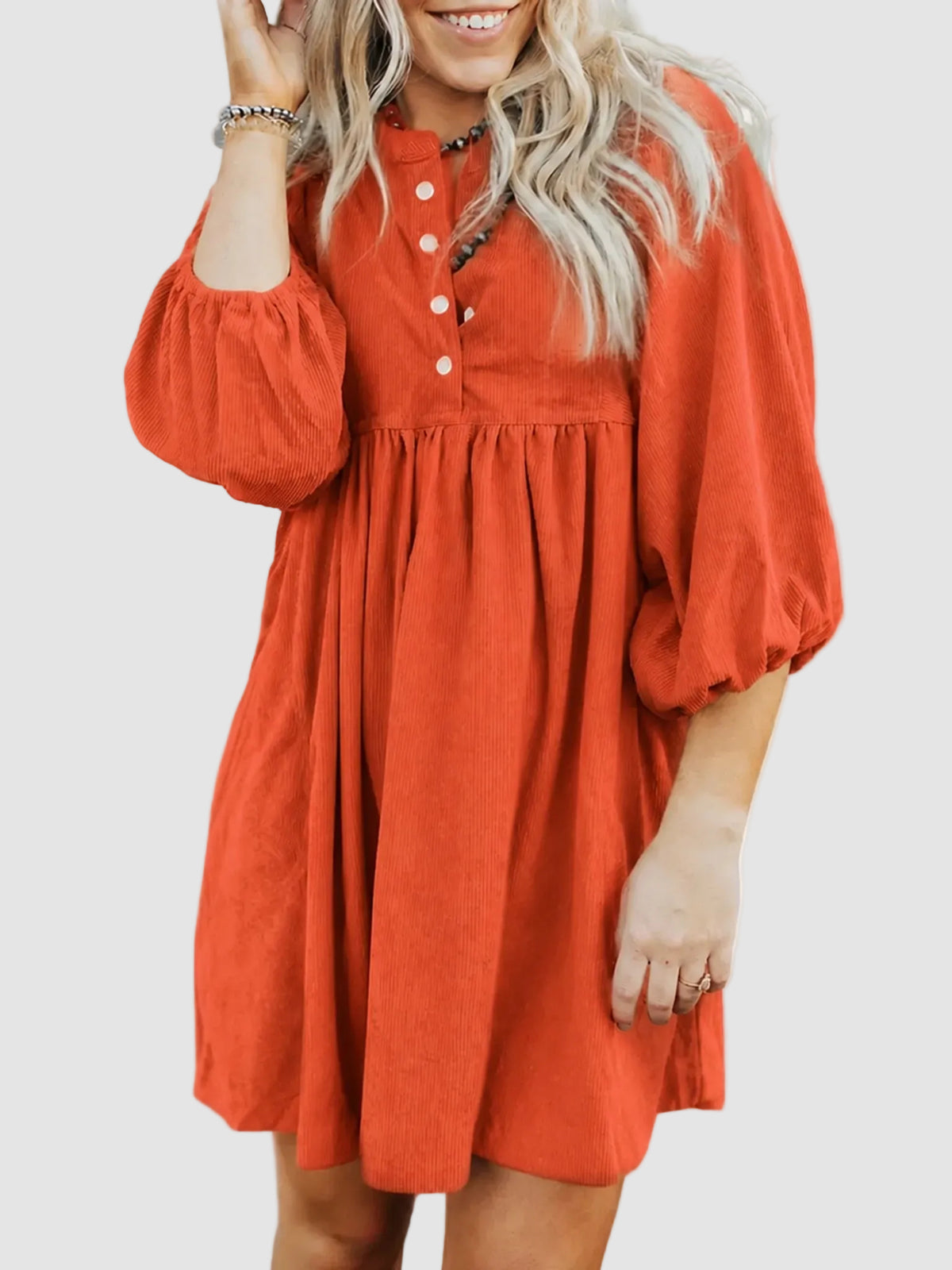 🎀Women Collared Snap Button Casual Autumn Dress