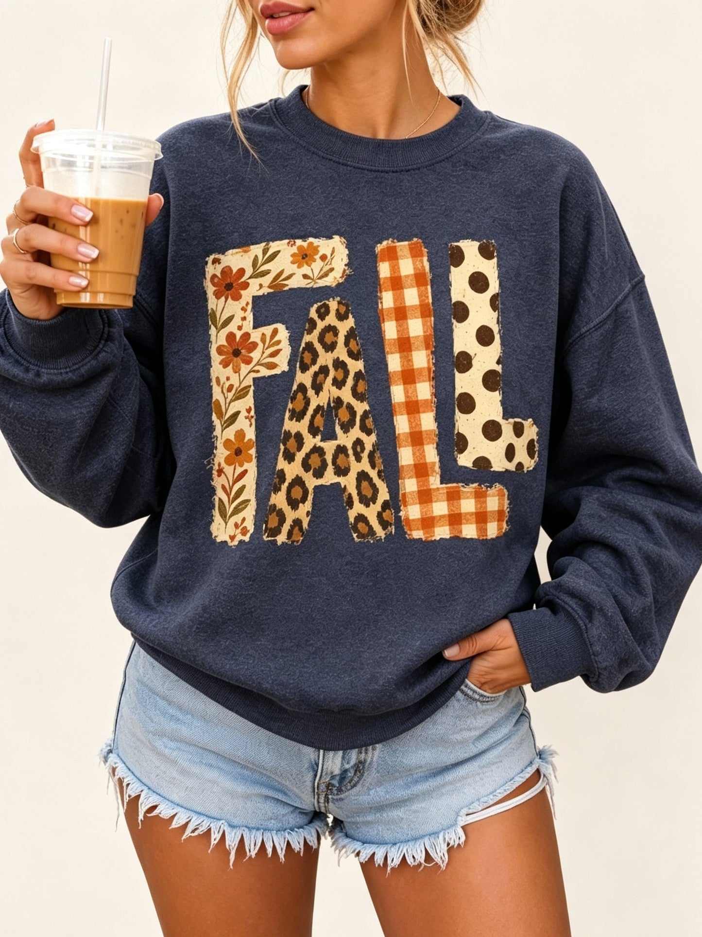 Women's Vintage Fall Letter Print Casual Sweatshirt