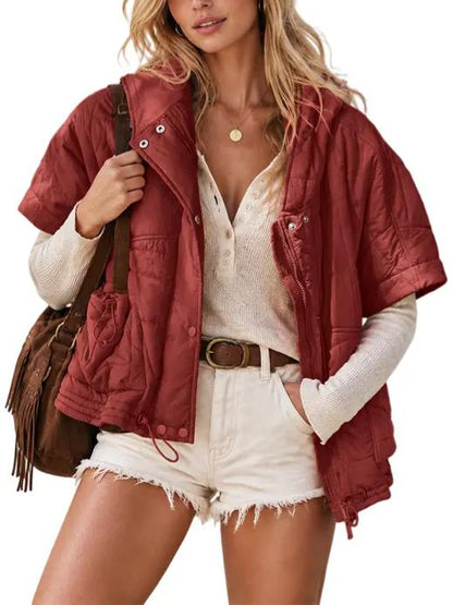 Women Oversized Hooded Quilted Puffer Vest