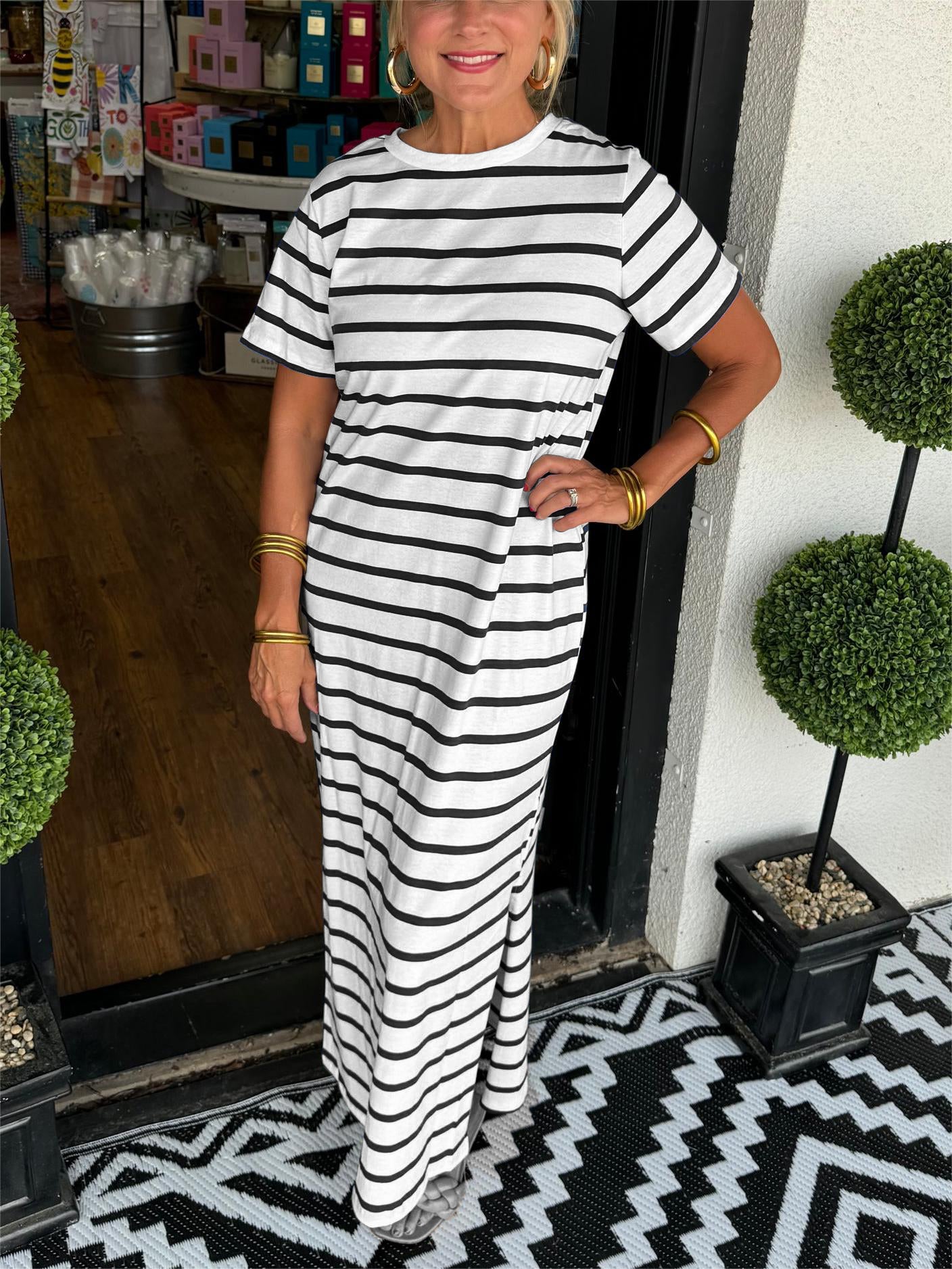 ✨Women's Summer Striped T-Shirt Dress (Buy 2 Free Shipping)