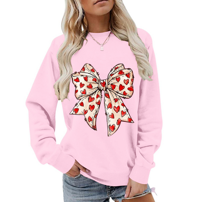 Valentines Day Heart Bow Sweatshirt