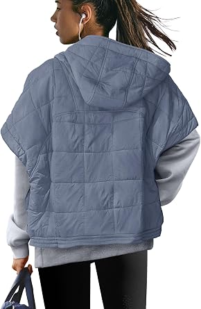 Women Oversized Hooded Quilted Puffer Vest