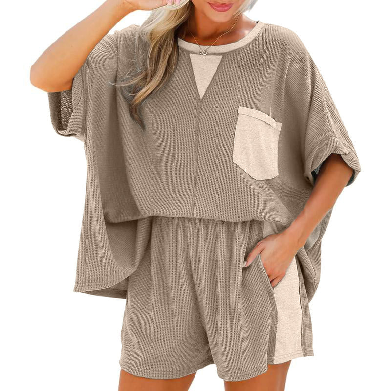⏰Hot Sale-Womens Summer Waffle Knit 2 Piece Outfits