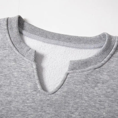 Casual Versatile Solid V Neck Sweatshirt