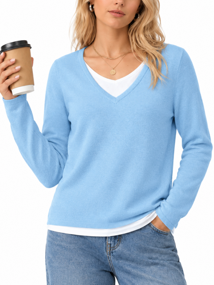 Women 2-in-1 Layered Knit Top