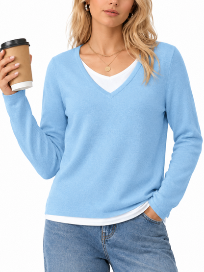 Women 2-in-1 Layered Knit Top