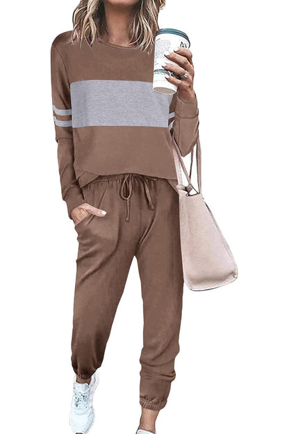 Casual Color Block 2-Piece Loungewear Set  ( Big Savings!!!)