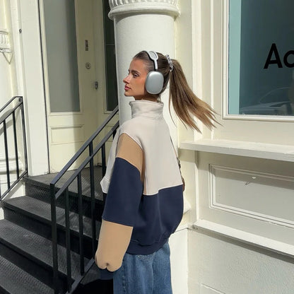 Women's 90s Retro Long Sleeve Contrast Sweatshirt