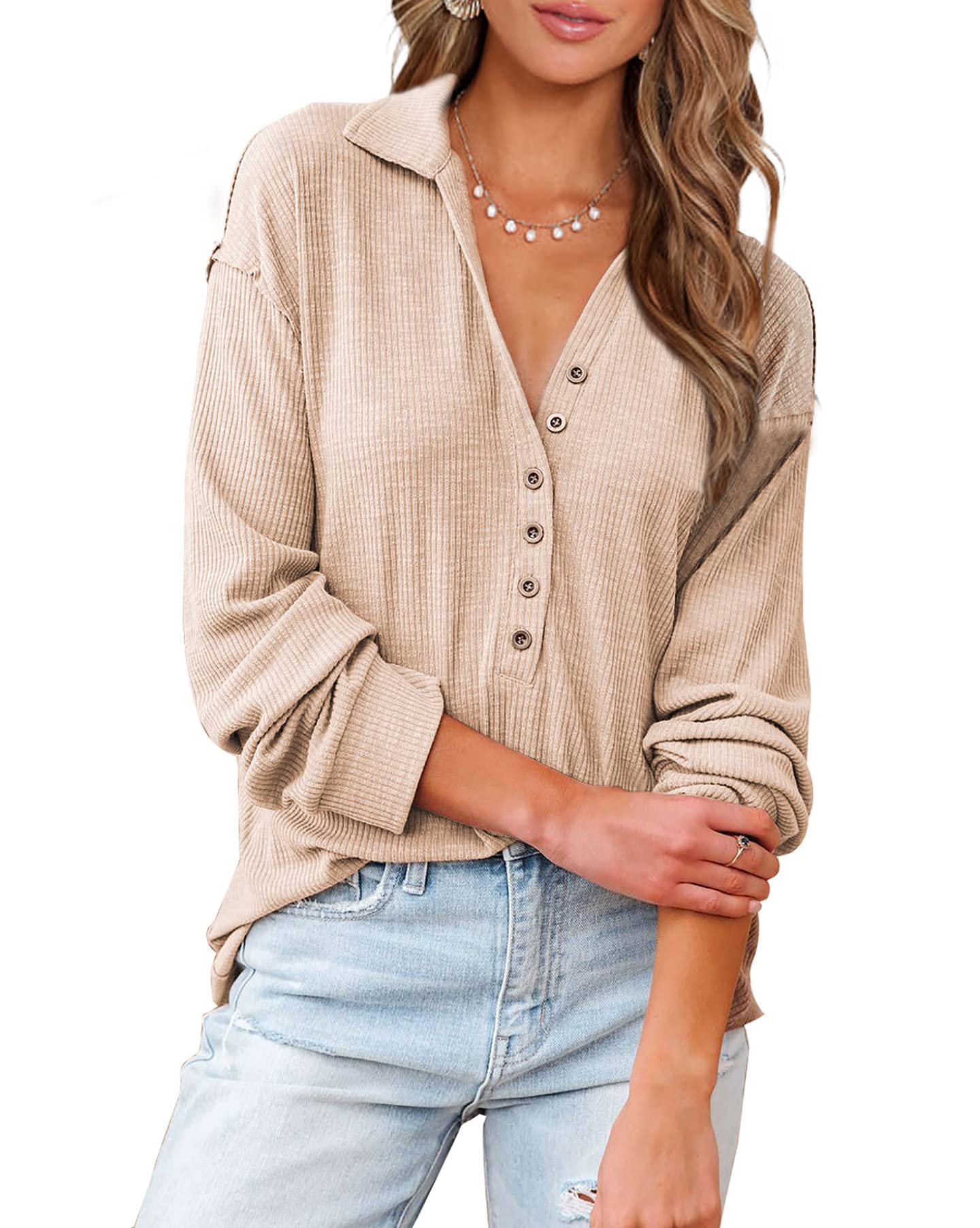 Women's  Casual Button Down Relaxed Fit Shirts