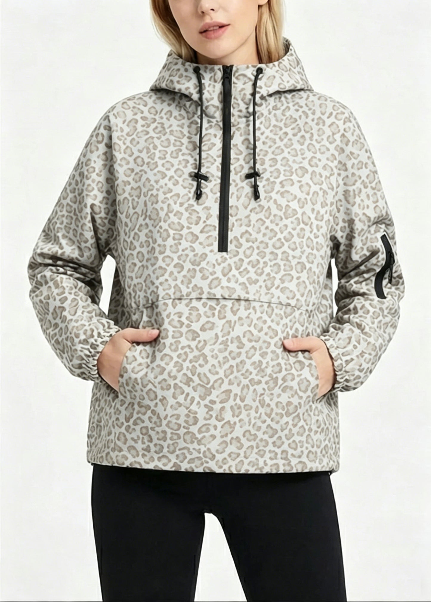 Limited time sale🔥Fleece-lined Waterproof Raincoat Hoodie With Kangaroo Pocket