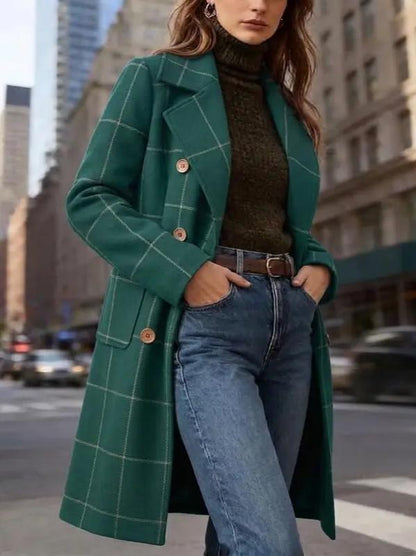 Vintage Checker Loose Trench Coat