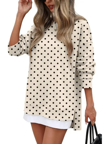 Fall Casual Long Sleeve Side Slit Tunic Top