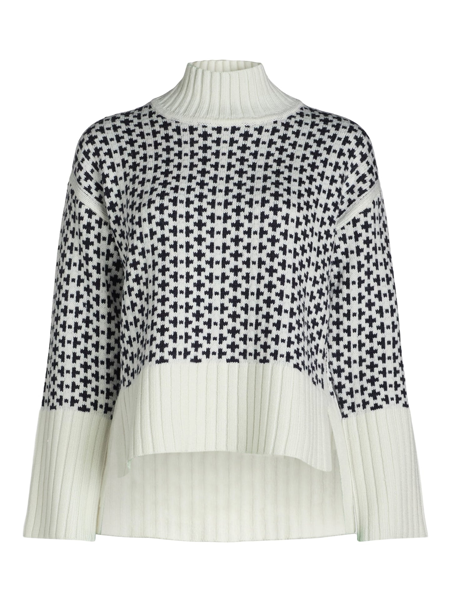 Women's Ribbed Stand Neck Sweater