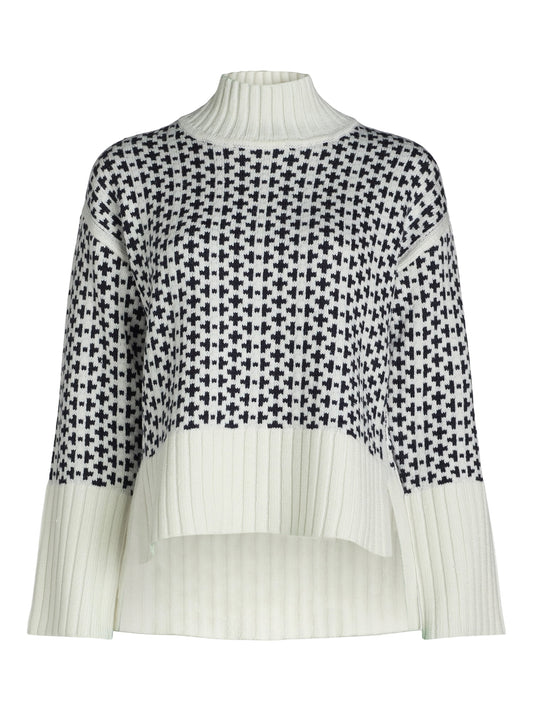 Women's Ribbed Stand Neck Sweater