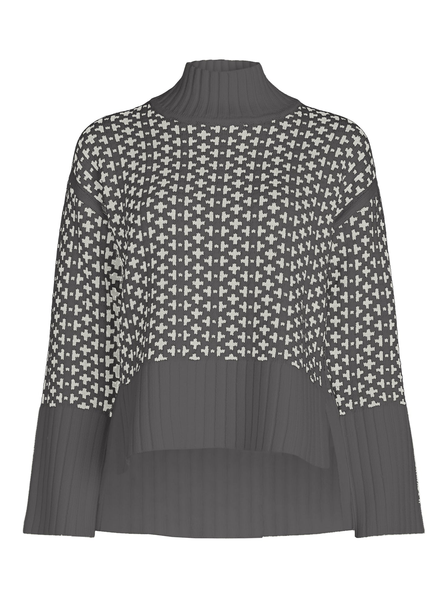 Women's Ribbed Stand Neck Sweater