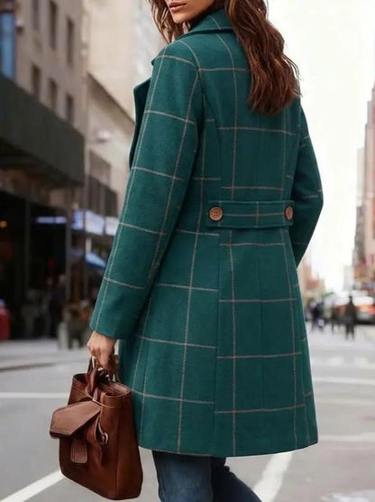 Vintage Checker Loose Trench Coat