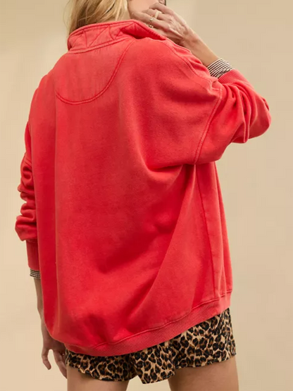 Quarter Snap Sweatshirt(Buy 2 Free Shipping)