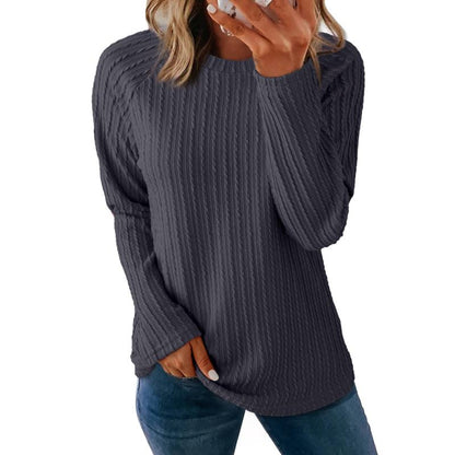 Women's Tops Long Sleeve Crewneck Knit Basic Tee Lightweight Shirts