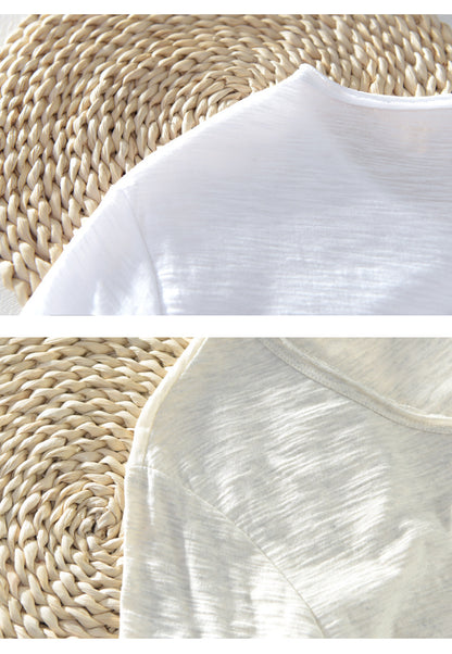 Breathable Solid Color Short Sleeves