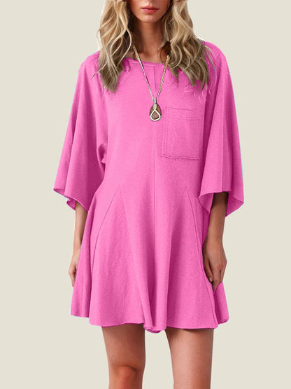 ⏰Hot Sale-Women's Short Sleeve Loose Ruffled Short Romper Dress with Pocket