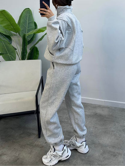 Women's 2 Piece Sets Zipper Outfits Casual Long Sleeve  Sweatsuits Sets