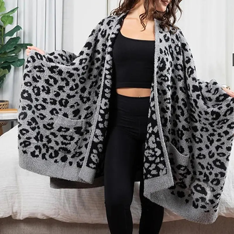 Women's Sherpa Wearable Blanket Poncho