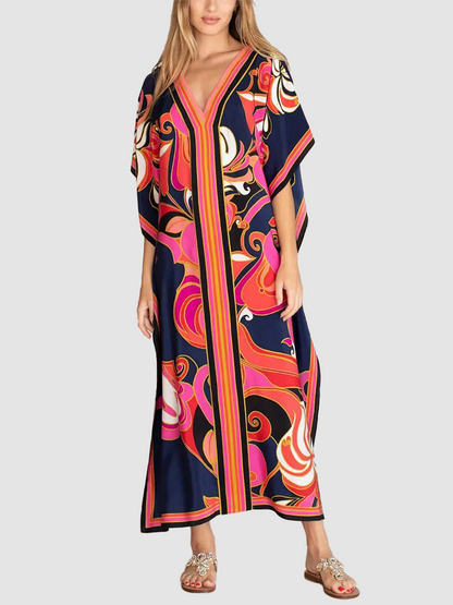Women Beach Swimsuit Cover Up V Neck Maxi Dress