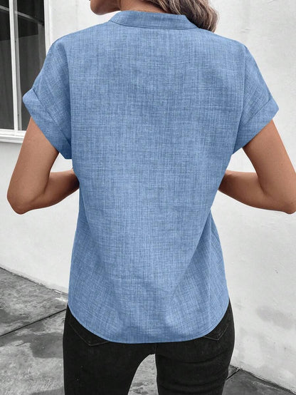 ✨Women's Summer V-neck Casual Short-sleeved Basic Tops