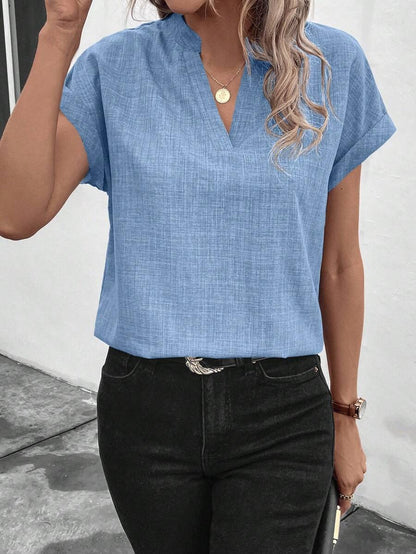 ✨Women's Summer V-neck Casual Short-sleeved Basic Tops