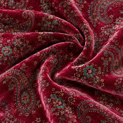 Women Retro Paisley Velvet Lace Patch Jacket