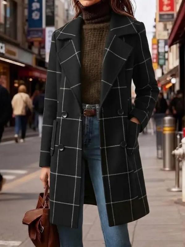 Vintage Checker Loose Trench Coat