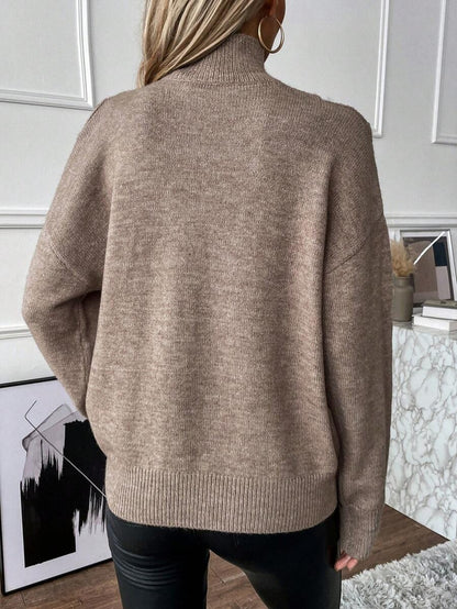 ✨Women's Turtleneck Cold Shoulder 2 In 1 Sweater