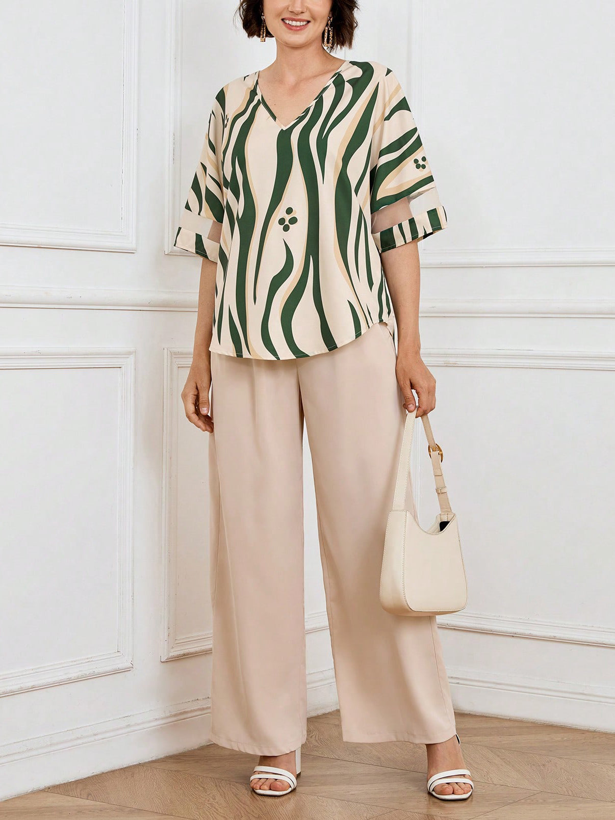 Casual V-Neck Two-Piece Set (3 Print Options)